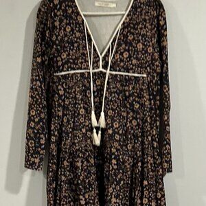 Christy Dawn Floral Print Midi Length Dress Size: S